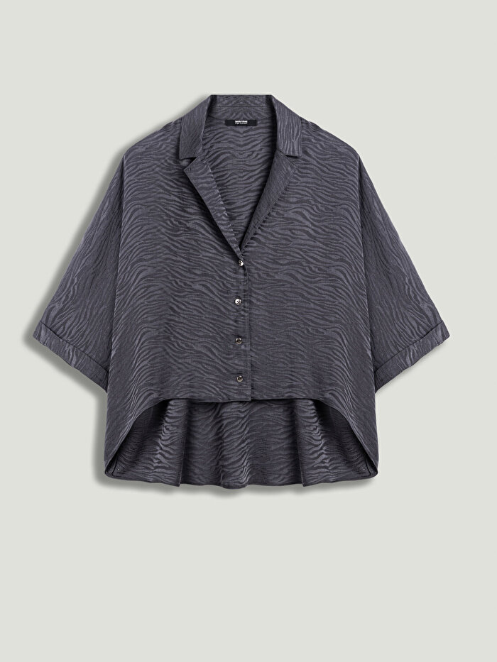 Nocturne Zebra Desenli Dökümlü Gömlek