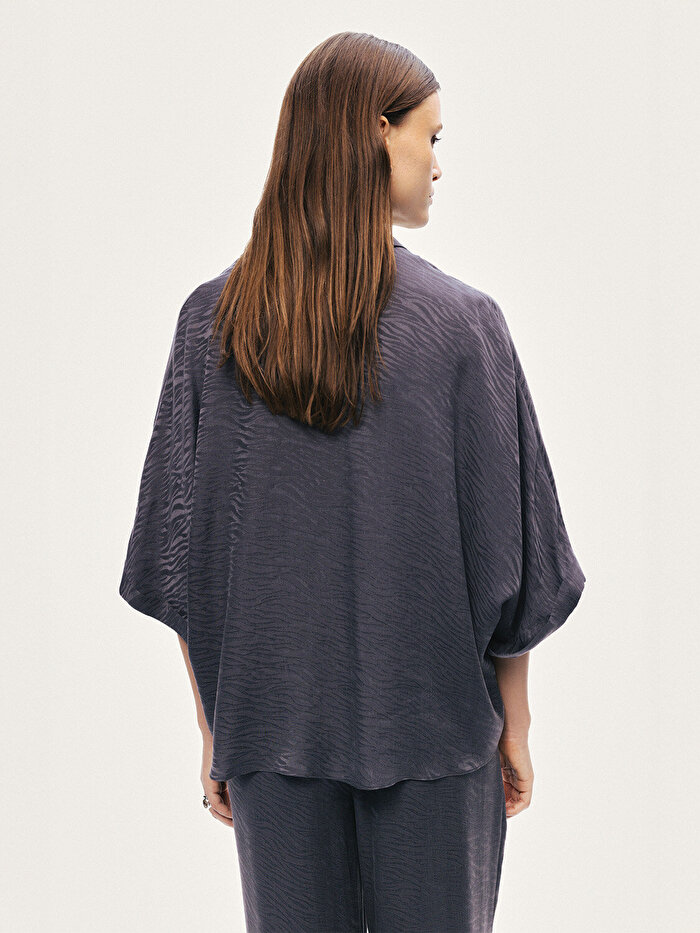 Nocturne Zebra Desenli Dökümlü Gömlek