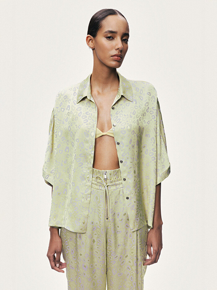 Nocturne Leopar Desenli Gömlek