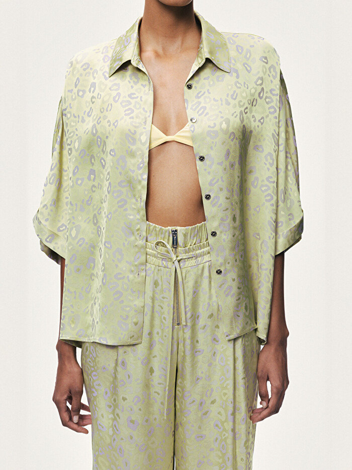 Nocturne Leopar Desenli Gömlek