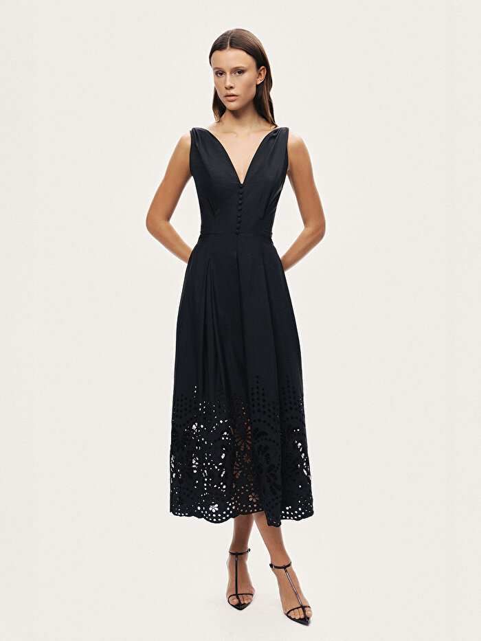 Nocturne Kuşak Bağlama Detaylı Midi Elbise