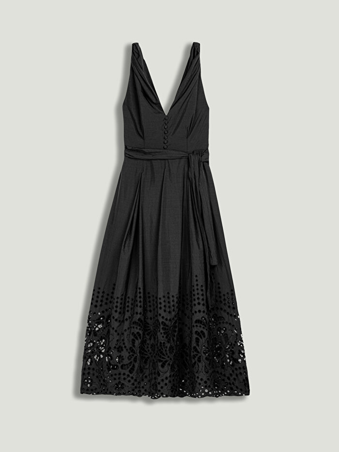 Nocturne Kuşak Bağlama Detaylı Midi Elbise