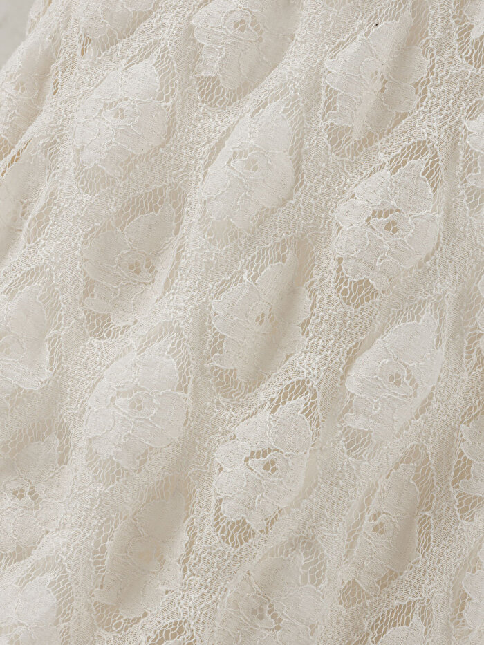 Nocturne Transparan Dantel Detaylı Maxi Elbise