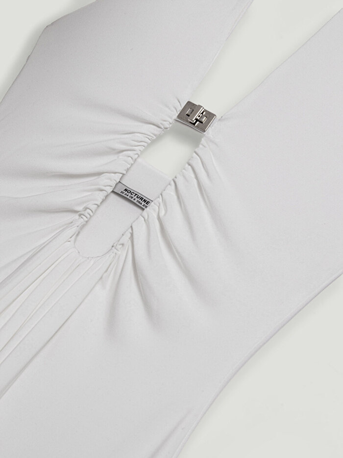 Nocturne Drape ve Aksesuarlı Maxi Elbise