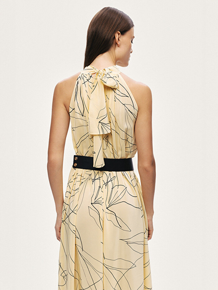 Nocturne Kemer Detaylı Asimetrik Midi Elbise