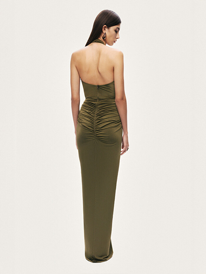 Nocturne Pencere Detaylı Aksesuarlı Maxi Elbise