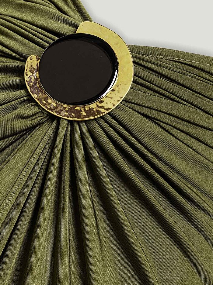 Nocturne Pencere Detaylı Aksesuarlı Maxi Elbise