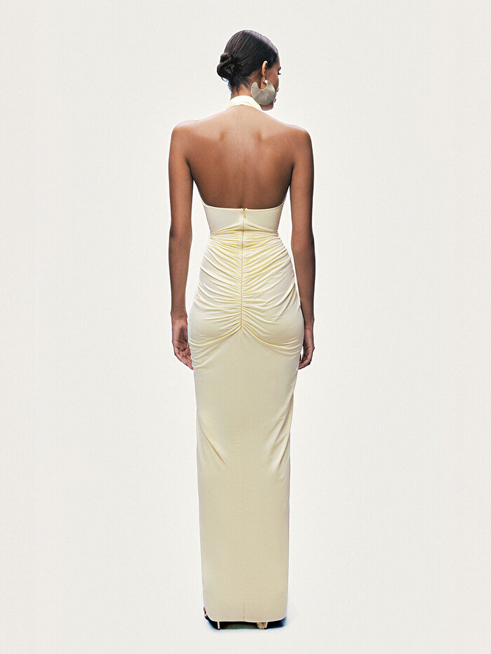 Nocturne Pencere Detaylı Aksesuarlı Maxi Elbise