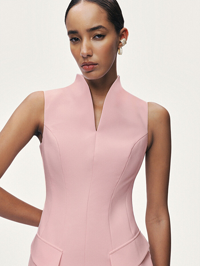 Nocturne Hakim Yaka Mini Elbise