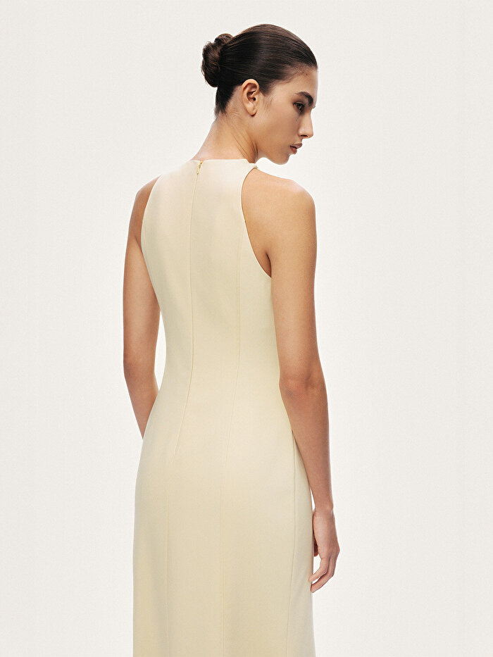 Nocturne Düğme Detaylı Midi Elbise