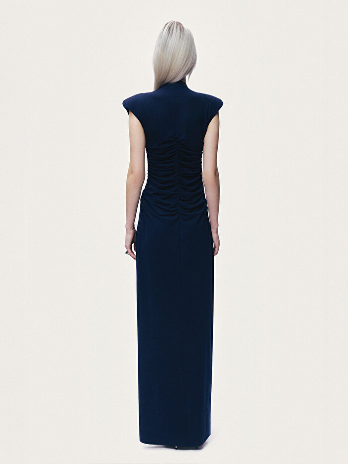 Nocturne Drapeli ve Fermuar Detaylı Maxi Elbise