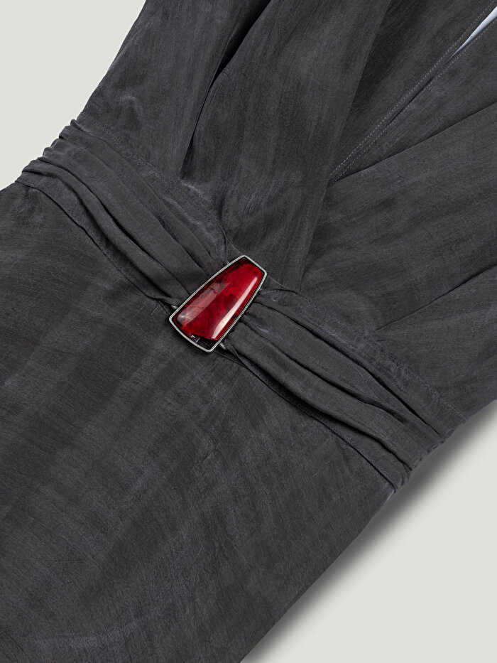 Nocturne Bel Aksesuar Detaylı Midi Elbise