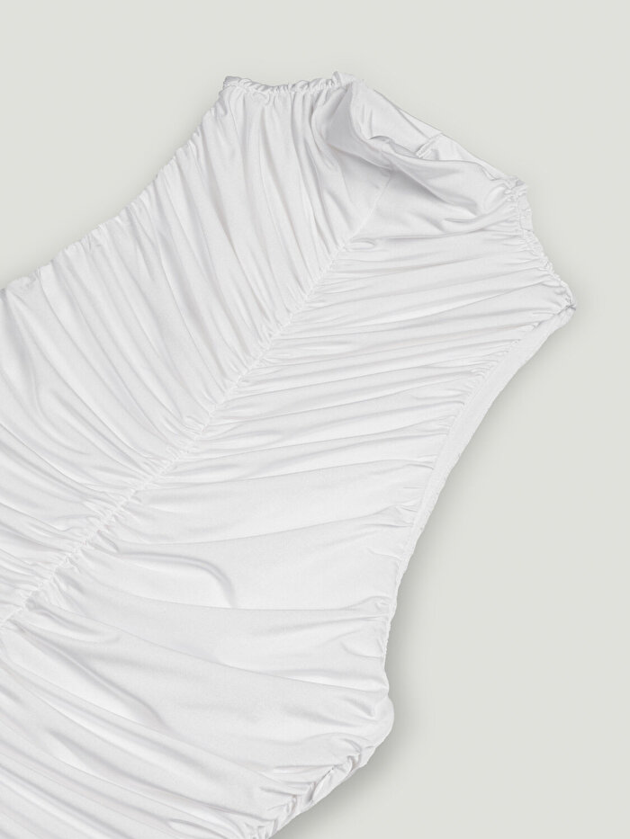 Nocturne Drapeli Dik Yaka Maxi Elbise