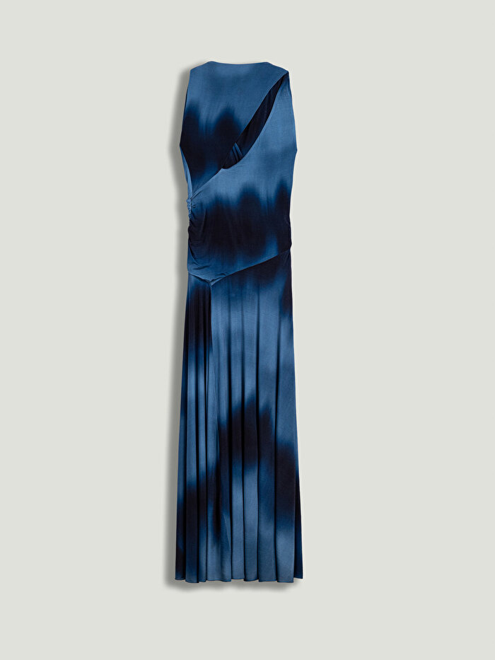 Nocturne Batik Desenli Yırtmaçlı Maxi Elbise