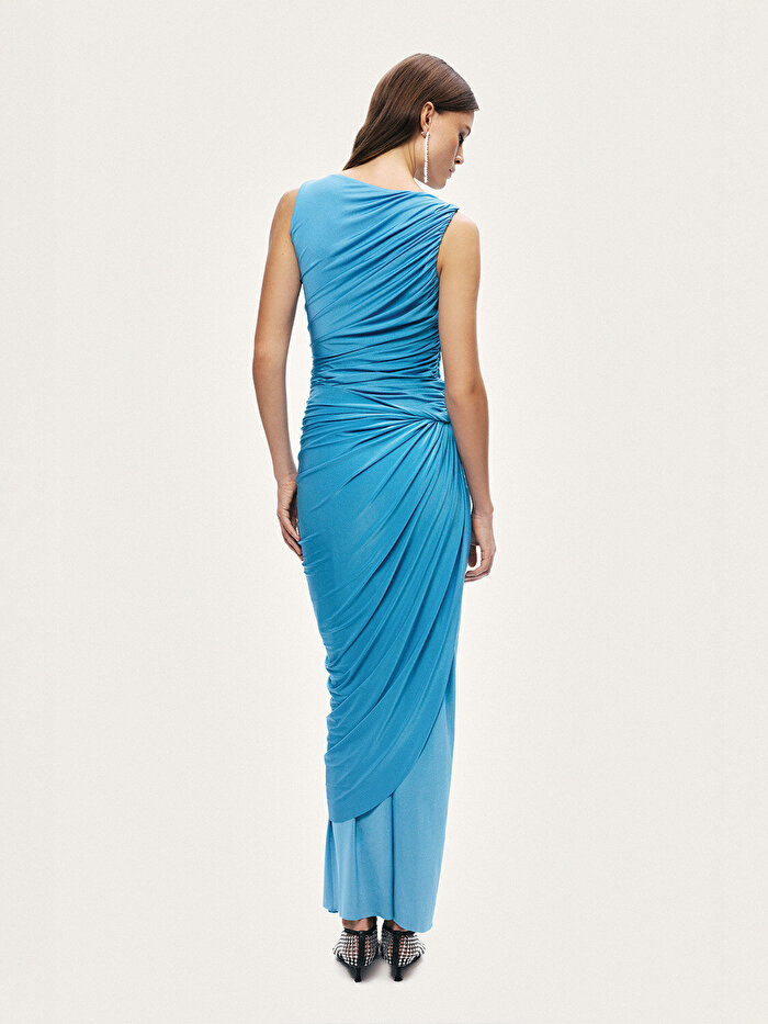 Nocturne Burgu ve Drape Detaylı Maxi Elbise