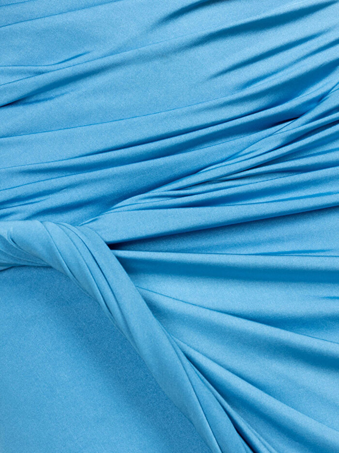 Nocturne Burgu ve Drape Detaylı Maxi Elbise