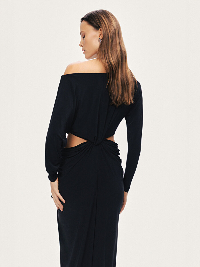Nocturne Pencere Detaylı Maxi Elbise