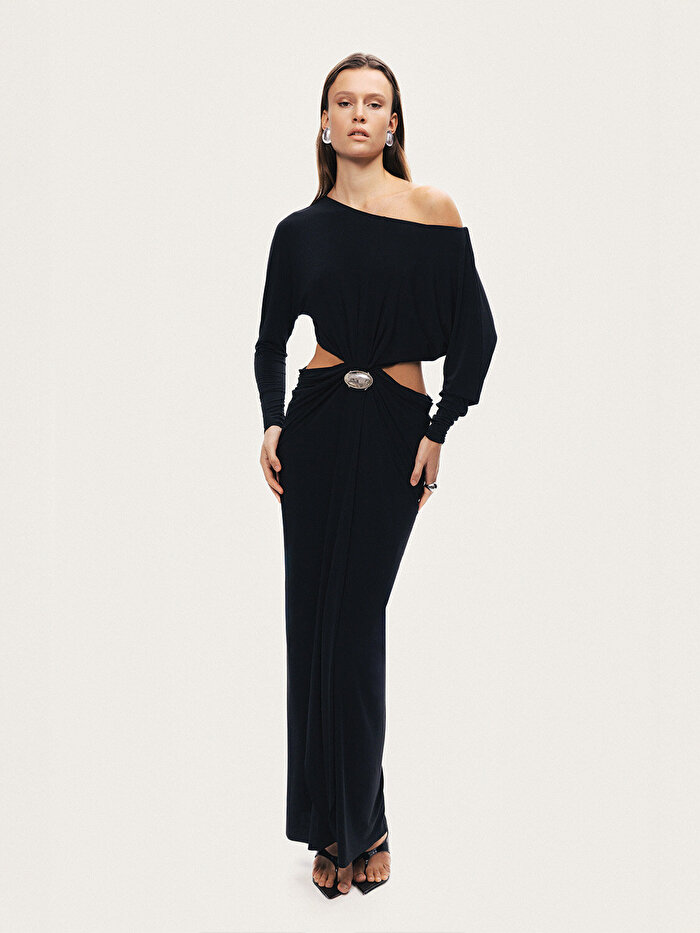 Nocturne Pencere Detaylı Maxi Elbise