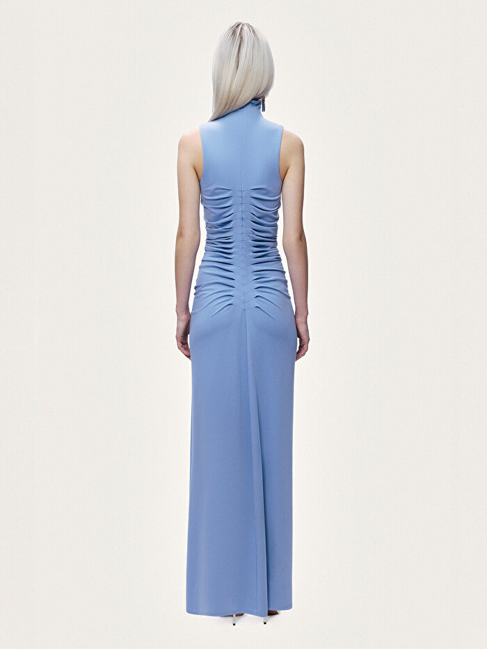 Nocturne Drape Detaylı Yırtmaçlı Maxi Elbise