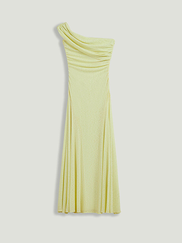 Nocturne Asimetrik Yaka Tek Omuz Maxi Elbise