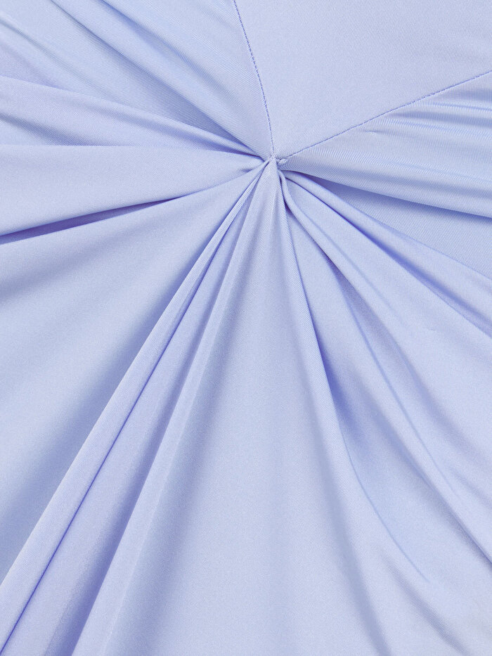 Nocturne Drape Detaylı Dik Yaka Maxi Elbise