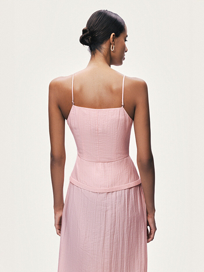 Nocturne İp Askılı Midi Elbise