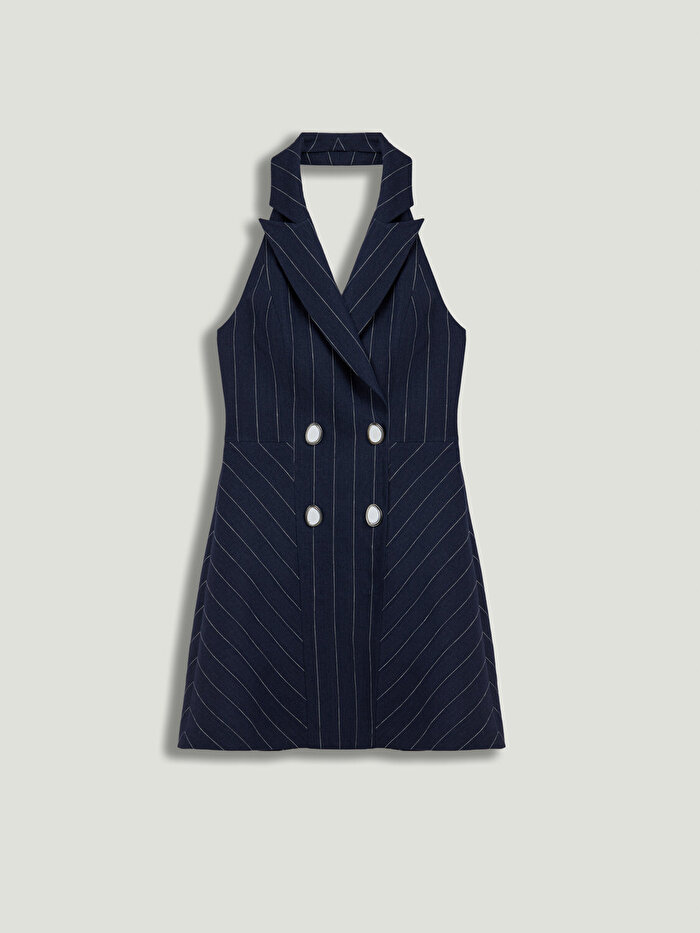 Nocturne Kruvaze Halter Yaka Mini Elbise