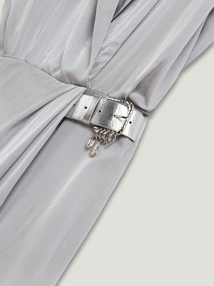 Nocturne Aksesuarlı Kemer Detaylı Maxi Elbise