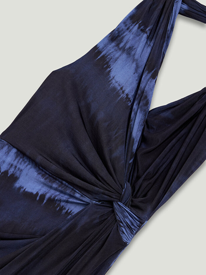 Nocturne Batik Desenli Midi Elbise