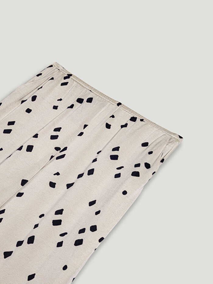 Nocturne Desenli Geniş Paça Pantolon