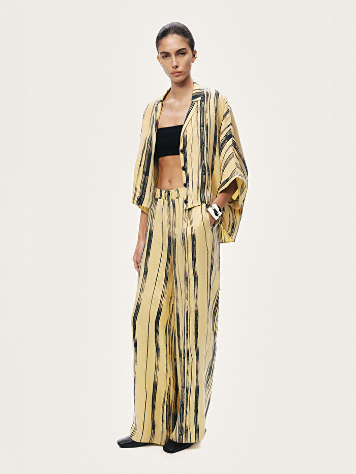 Nocturne Dökümlü Desenli Pantolon