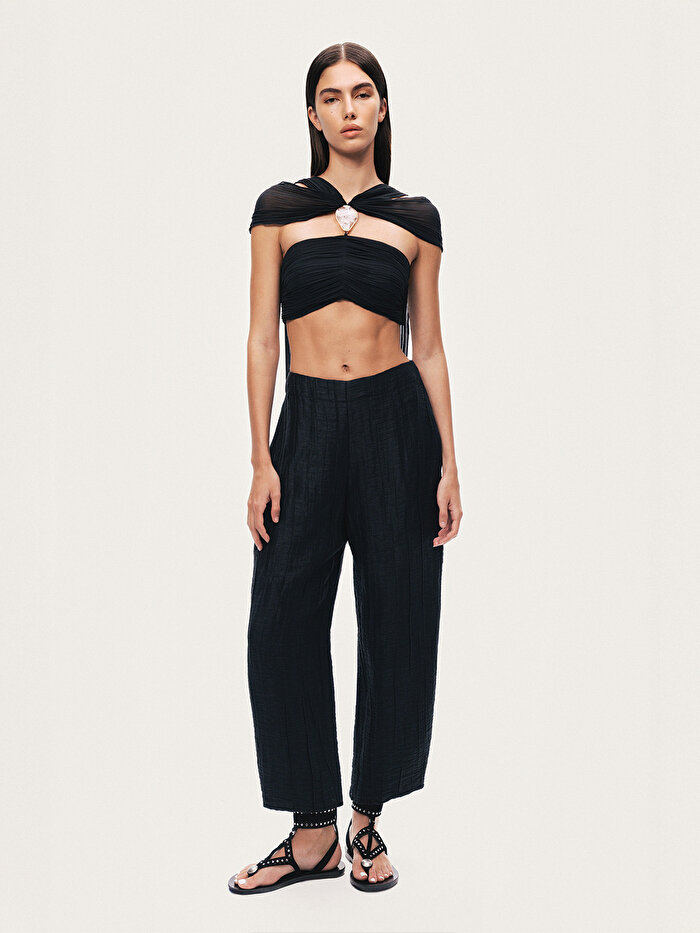 Nocturne Kırışık Detaylı Pantolon