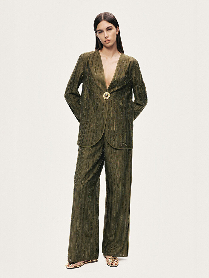 Nocturne Jakar Detaylı Dökümlü Pantolon