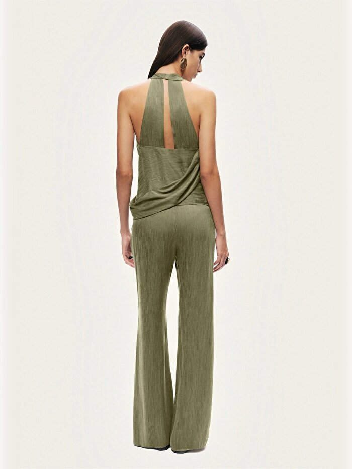 Nocturne Dökümlü Düz Paça Pantolon