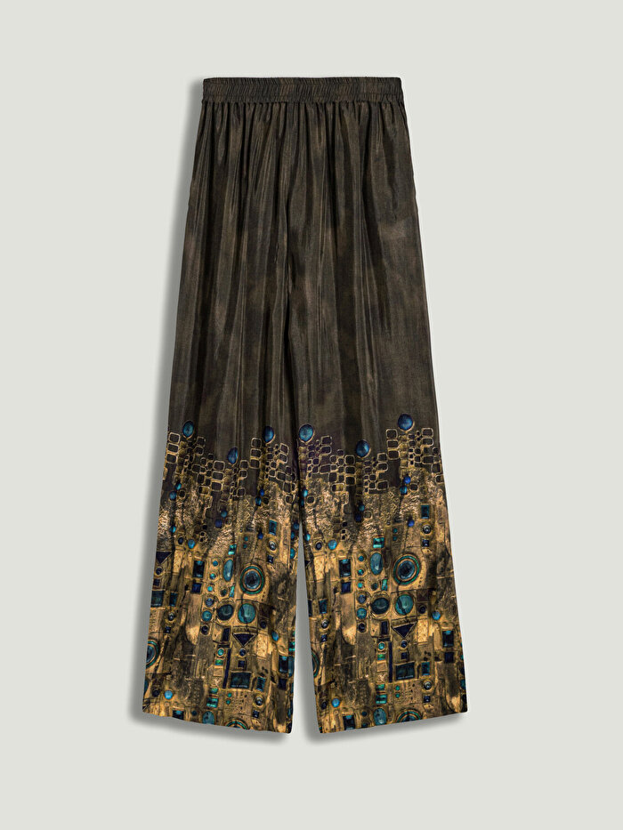 Nocturne Desenli Düz Paça Pantolon