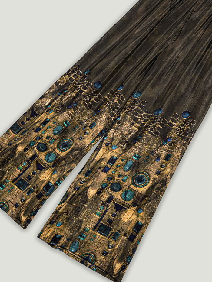 Nocturne Desenli Düz Paça Pantolon