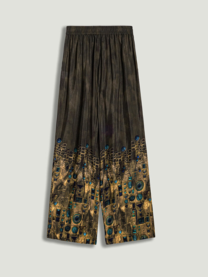 Nocturne Desenli Düz Paça Pantolon