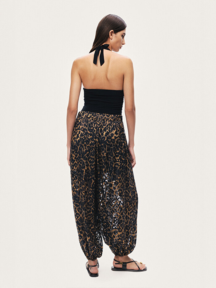 Nocturne Leopar Desenli Şalvar Pantolon
