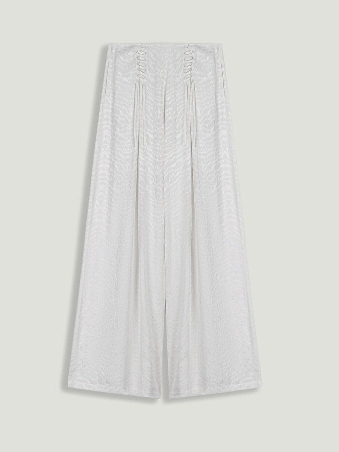 Nocturne Kuş Gözü Detaylı Geniş Paça Pantolon