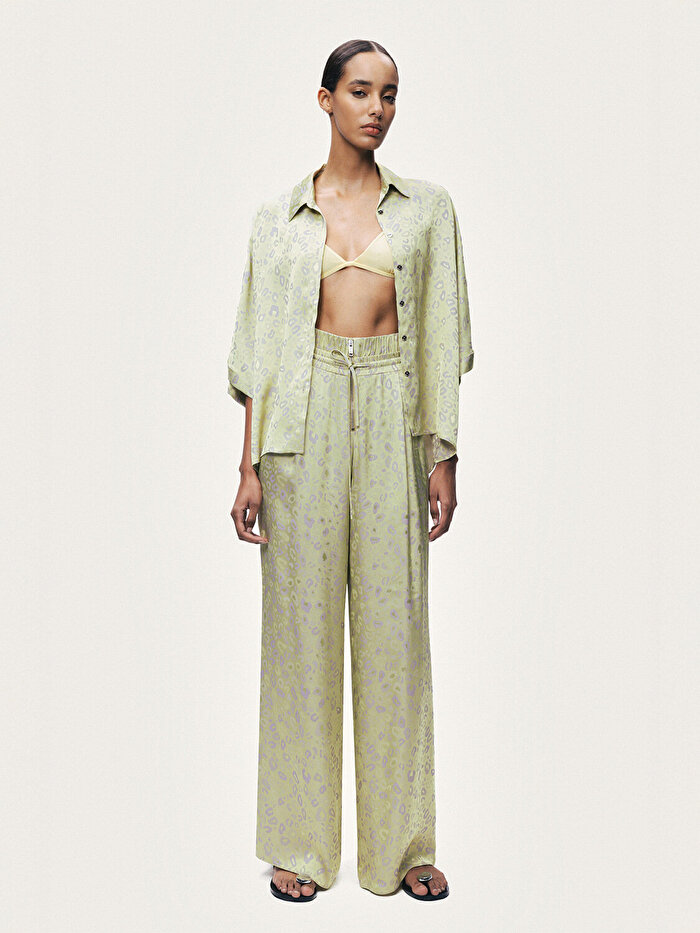 Nocturne Desenli Geniş Paça Pantolon