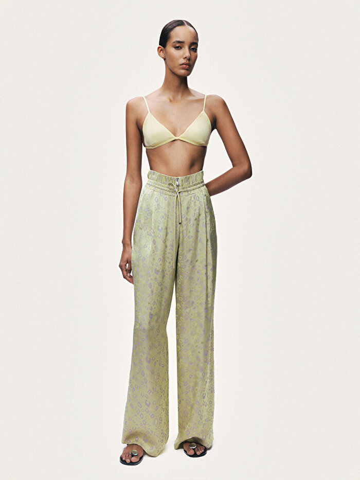 Nocturne Desenli Geniş Paça Pantolon