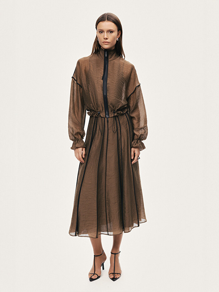 Nocturne Biye Detaylı Midi Çan Etek