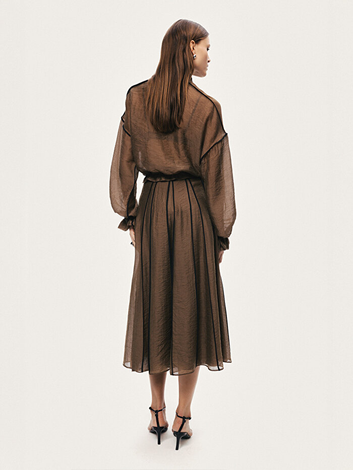 Nocturne Biye Detaylı Midi Çan Etek