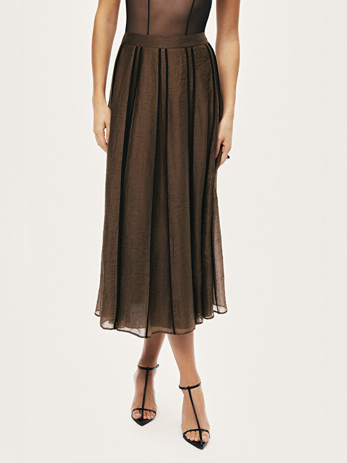 Nocturne Biye Detaylı Midi Çan Etek