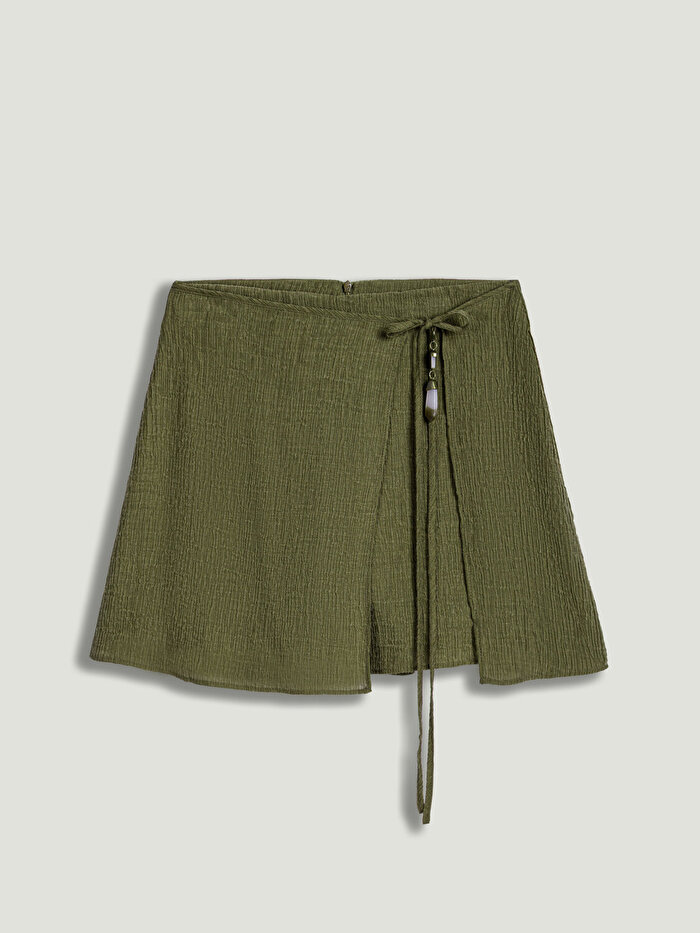 Nocturne Kruvaze Bağlamalı Mini Şort Etek