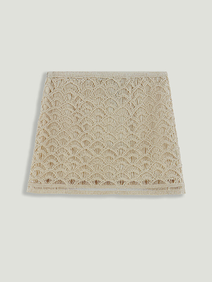 Nocturne Boncuk Detaylı Brodeli Mini Etek