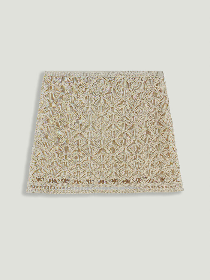 Nocturne Boncuk Detaylı Brodeli Mini Etek