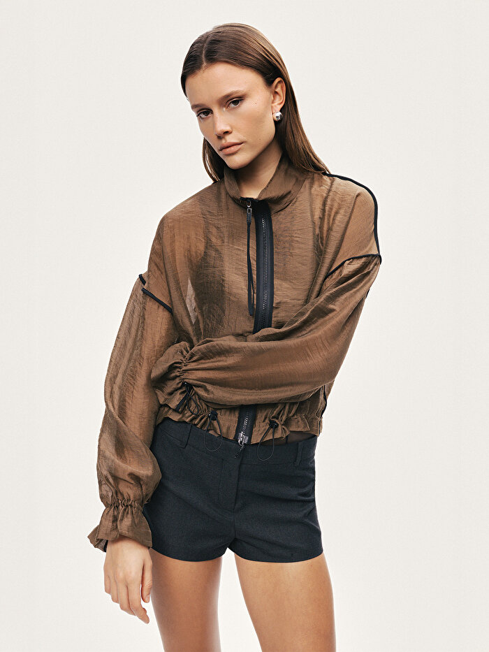 Nocturne Biye Detaylı Transparan Ceket