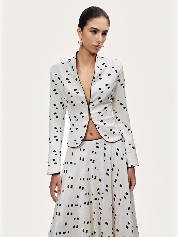 Nocturne Desenli Vatkalı Ceket
