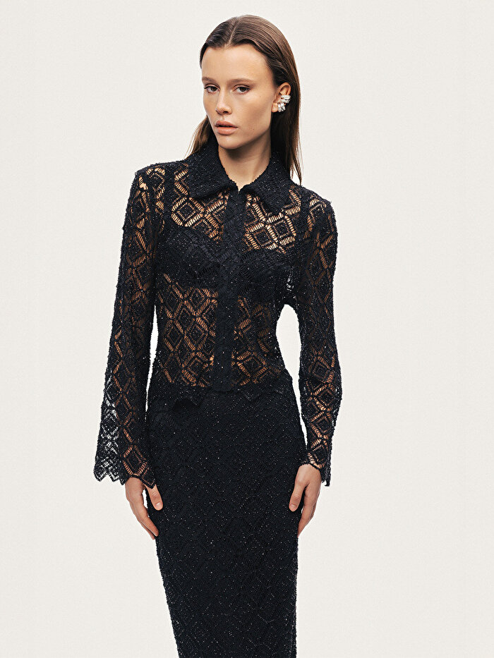 Nocturne Boncuk Detaylı Brode Ceket